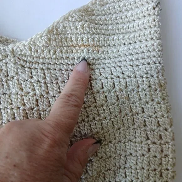 MA-DE Knit Straw Crocheted BoHo Hippie Crossbody Shoulder Bag Y2K - Picture 9 of 12